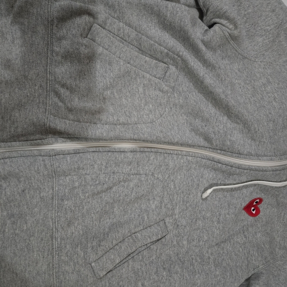 Comme des Garçons Play Gray Hoodie - SIZE L - Picture 12 of 14